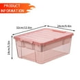 thumbnail image 3 of Plastic Storage Box With Removable 4 Compartments Tray Portable Clear Storage Container With Handle For Organizing Tool Craft Bead Sewing/ Food Storage Pink, 3 of 9