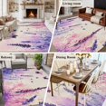 thumbnail image 5 of Spring Lavender Area Rug 5x8 FT, Non Slip Bedroom Throw Carpet, Butterfly Purple Farmhouse Floral Leaf Washable Soft Floor Carpet Non-Shedding Rug for Living Room Nursery Dorm Office, 5 of 9