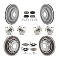 thumbnail image 1 of Transit Auto Front Rear Hub Bearings Assembly Coated Disc Brake Rotors and Ceramic Pads Kit (10Pc) for Car Volkswagen CC - Left Right Side (Driver Passenger) KBB-125801, 1 of 11