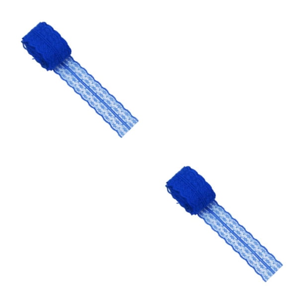Yuarrent Cinta de encaje de ganchillo blanco con estilo de poliéster - Varios patrones de ropa Decoración de encaje de guipur joyería azul joyería azul 2Conjunto