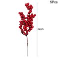 thumbnail image 1 of 5 uds. De bayas rojas artificiales de Navidad, ramas de cono de pino para Navidad, corona DIY para el hogar, decoraciones de regalo, adorno de árbol de Navidad 2024, 1 of 5