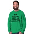 thumbnail image 5 of Funny Saint Patrick's Day Irish Boy Men's Long Sleeve Tee T Shirt Brisco Brands L, 5 of 6