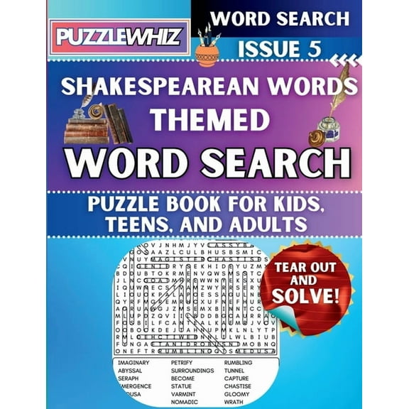 Themed Word Search Puzzles Shakespearean Words - Themed Word Search - Fun & Educational Puzzles for Kids, Teens, and Adults (Large Print Edition): , Book 2, (Paperback)