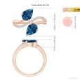 thumbnail image 5 of ANGARA Natural Pear-Shaped 3.8 ct London Blue Topaz Two-Stone Bypass Ring in 14K Rose Gold for Women (Size-9x7mm) | November Birthstone Jewelry for Women | London Blue Topaz Ring (Ring Size - 6), 5 of 10