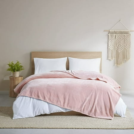 UPC: 0086569458926 | Clean Spaces Casual Polyester Plush Blanket with Blush LCN51-0006