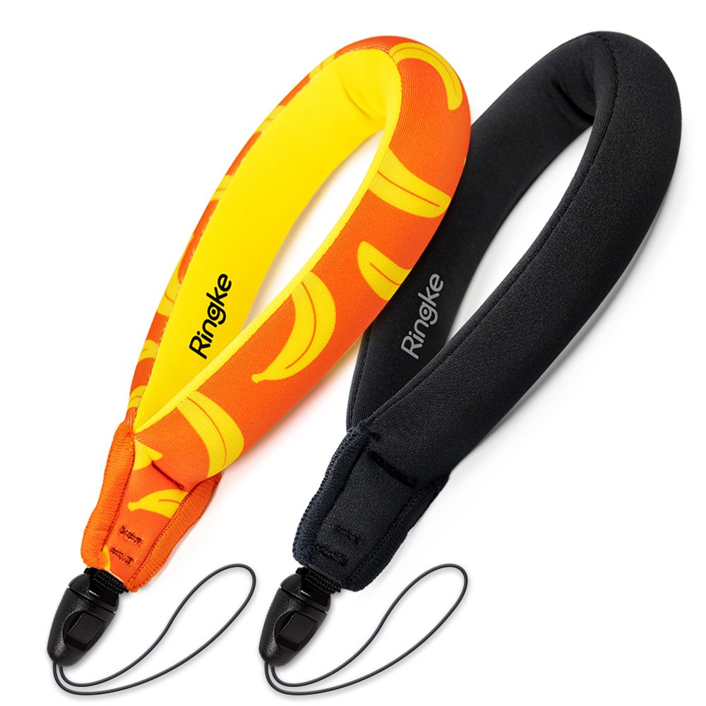 Ringke Floating Strap (2 Pack) Universal Waterproof Float For All Devices: GoPro Digital Camera Mobile Phones And More - Banana+Black