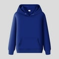 thumbnail image 2 of Hoodies for Men Long Sleeve Pullover Baggy Drawstring Solid Hooded Sweatshirts Drawstring Casual Loose Fit Tops with Pocket, 2 of 3
