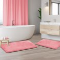 thumbnail image 1 of Set of 2 Small Clara Clark Bath Mat Bathroom Rug - Absorbent Memory Foam Bath Rugs - Non-Slip, Thick, Cozy Velvet Feel Microfiber Bathrug, Plush Shower, Toilet- Floor Bathmats Carpet - Pink - 17"x24", 1 of 6