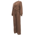thumbnail image 4 of FIOPHY Womens 2 Piece Lounge Sets Twist Front Cropped Sweatshirt Wide Leg Sweatpant Fall Outfits Sweatsuit Tracksuit, 4 of 5