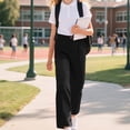 thumbnail image 6 of Resicozy School Uniform Pants for Girls Wide Leg High Waist Dress Trousers with Pockets, Back To School Clothing Button Trousers 5-14 Years Black 160, 6 of 6