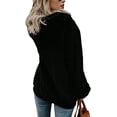 thumbnail image 4 of Sudadera con capucha de peluche XCF para mujer Manga larga lisa de otoño e invierno, 4 of 4