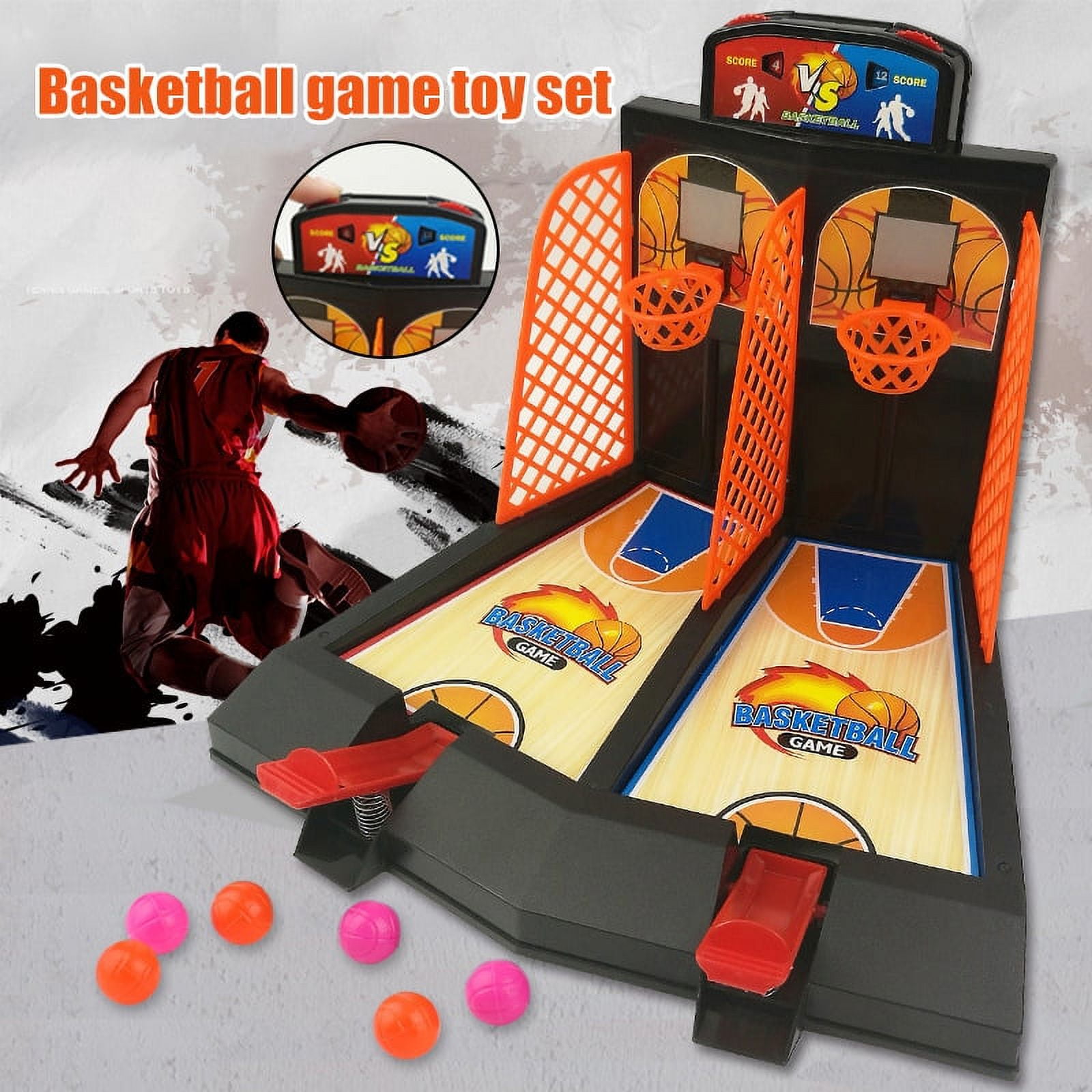 Mini Jogo De Basquete Brinquedo Sensorial 2 Jogadores