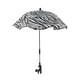thumbnail image 2 of Sombrilla con clip para cochecito de bebé, ideal para actividades al aire libre, playa, niños blanco y negro, 2 of 9