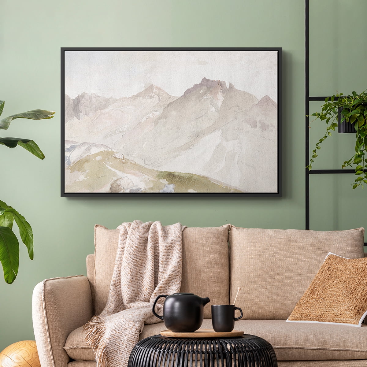 Vintage Landscape-CCCVII By Wexford Home Framed in Black Wood Gallery Wrapped Canvas 27 in. x 41 in.