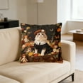 thumbnail image 4 of Yunuuuoa 2 Packs Decorative Cat Pillow Cover Polyester Short Plush Sofa Throw Cushion Case - Cute Pet Cat Series Soft Fabric Home Decor Accent for Living Room Bedroom Chair, 4 of 6