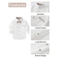 thumbnail image 4 of Happy Cherry Baby Boy Clothes Suits Set Infant Formal Dress Shirts Toddler Gentlemen Wedding Outfits Bowtie Suspenders Pants 2pcs 3-4 Years, 4 of 6