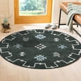 thumbnail image 3 of LR Home Wren 5' Round Charcoal Abstract Indoor Area Rug, 3 of 8