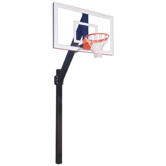 Legend Jr. Pro Steel-Glass In Ground Fixed Height Basketball System, Kelly Green
