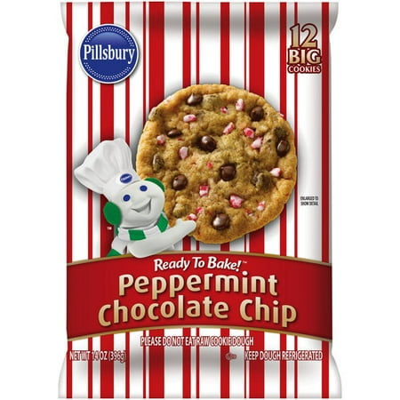 Pillsbury Ready to Bake! Peppermint Chocolate Chip Cookie Dough, 14 Oz.