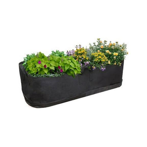 Touch Of Eco Garden Bed Grow Planter Bag - 60 Gallon - Sturdy Breathable Eco-Fabric with 8 Compartments-Includes Drainage Saucer
