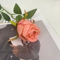 thumbnail image 1 of Nvzi 10 rosas artificiales de tallo largo, rosas de seda falsas para ramo de boda, decoración del hogar (melocotón), 1 of 4