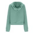 thumbnail image 4 of Fashion Zip Up Hoodie for Womens Pullover Plus Size Casual Loose Hooded Long Sleeve Zipper Solid Cardigan Blouse Hoodies Sweatshirt With Pocket, 4 of 5