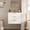 White MDF Iron, variant on LHSHID Wall Mounted Floating Cabinet,12inch Side Cabinet with Drawers,Mutifunctional Cabinet for Bathroom,Living Room(Bathroom Vanity Not Included)