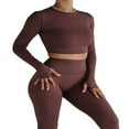 thumbnail image 1 of Ladies‘ Thumb Hole Long Sleeve Yoga Shirt with Cropped Design for Workouts, 1 of 7
