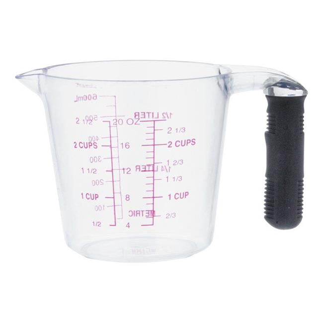 AHC 9397274 Clear Plastic 2 cups Measuring Cup with Rubber Grip