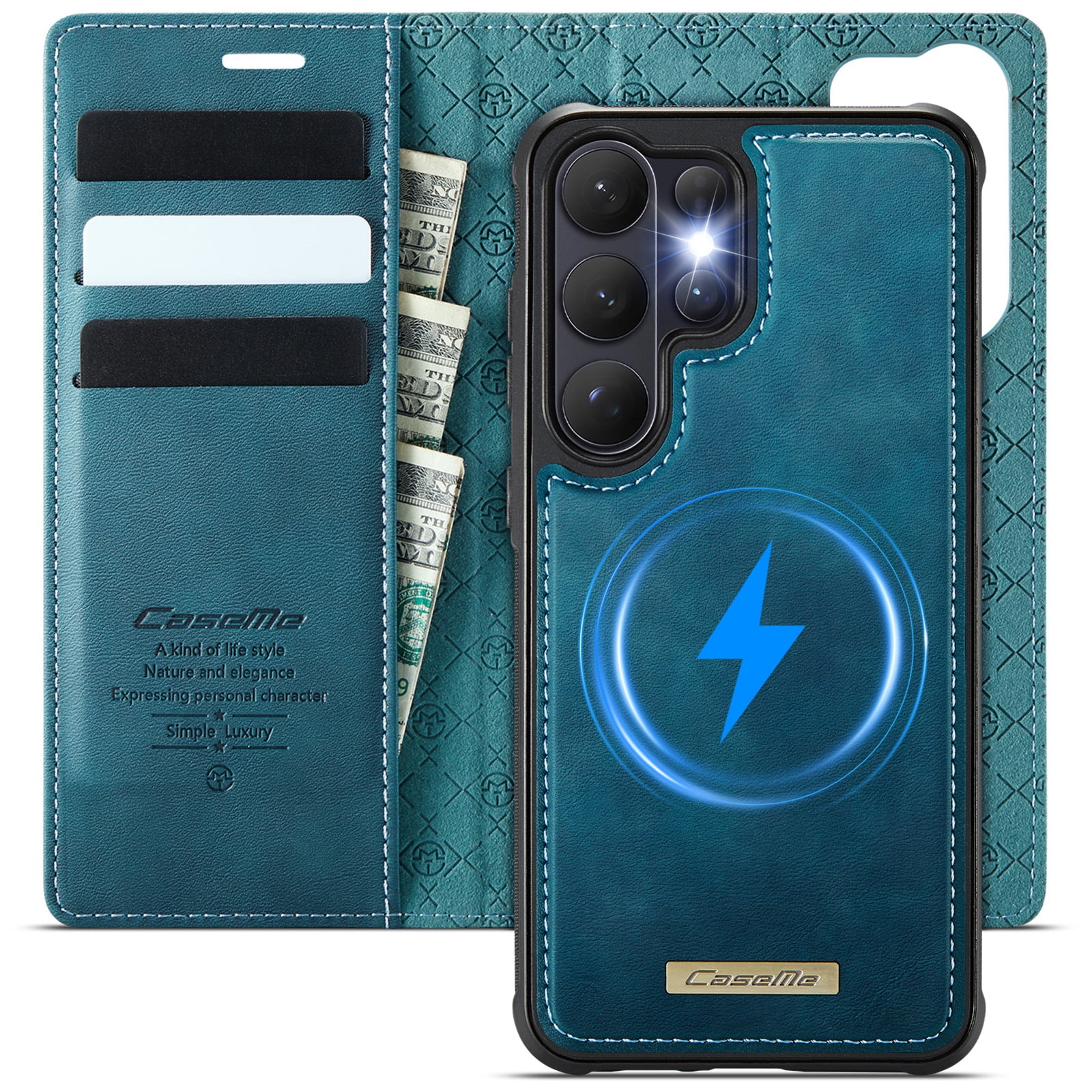 New Phone Case For Samsung Galaxy S26 Ultra, Business Leather Shockproof Flip Stand RFID Card Slots 2-in-1 Detachable Magnetic Wallet Case Cover,Green