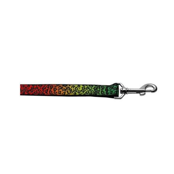 Pet Dog Cat Nylon Collar or Leash, "Rainbow Leopard"