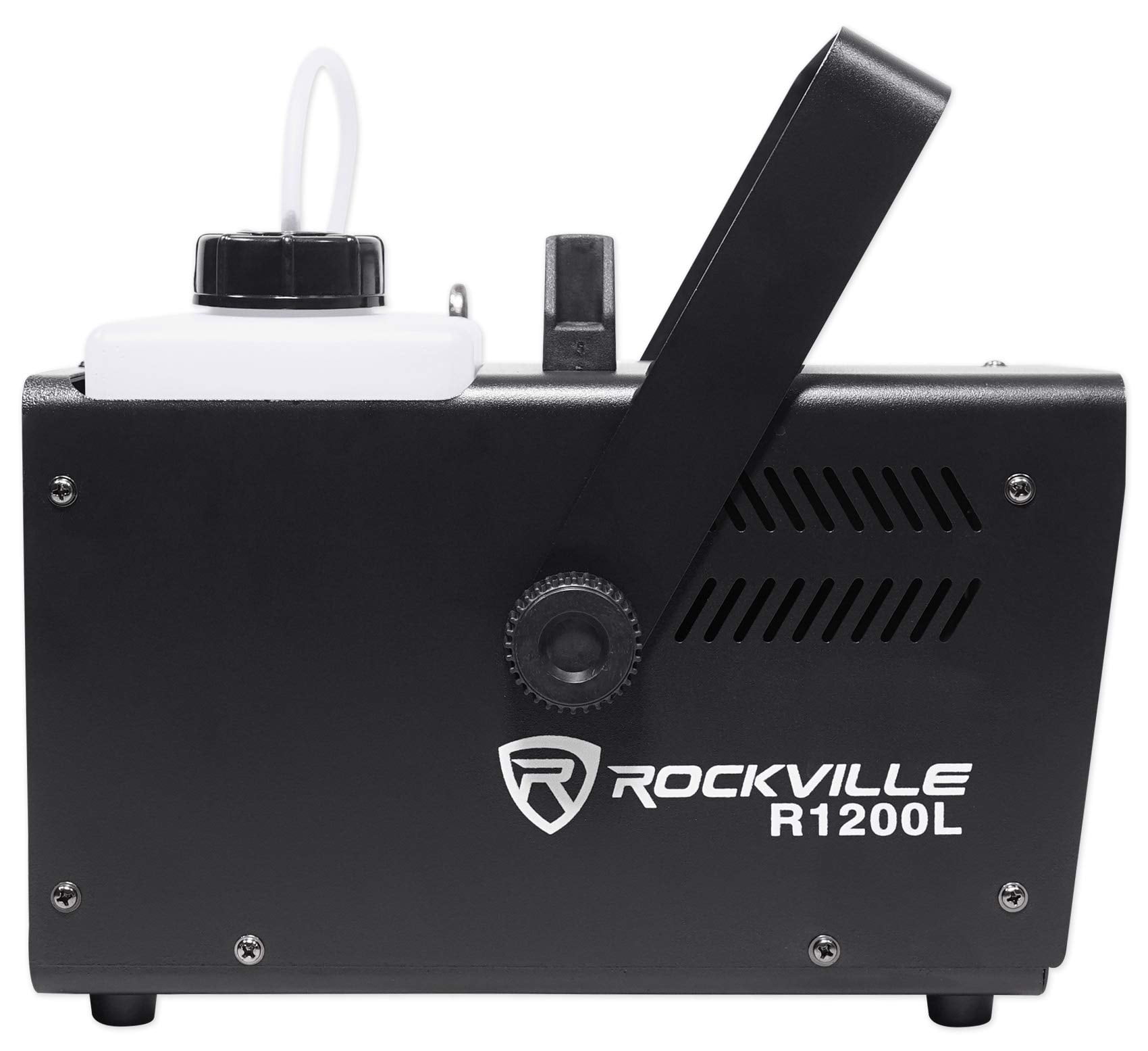 Rockville R1200L Fog/Smoke Machine with RGB LED Lights, Strobe Effects, 7-Channel DMX, Wired/Wireless Remotes, for DJs and Stage Use