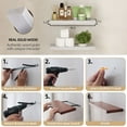 thumbnail image 3 of 16.5 in Solid Wood Floating Shelves Wall Mounted Shelves, White Wash Color, Set of 2, 3 of 7
