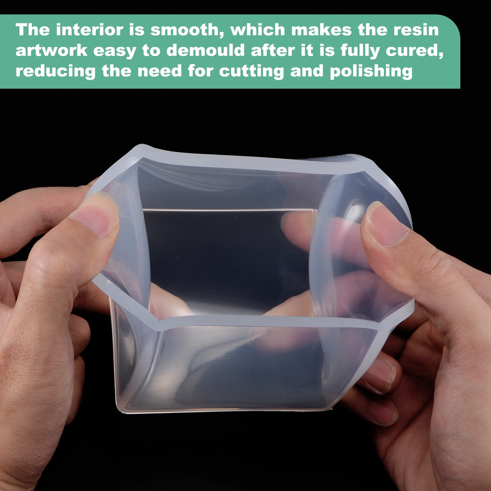 Uxcell Resin Silicone Mold 1 Set (2packs) Cube Epoxy Mould for DIY Art Home Decoration