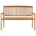 thumbnail image 3 of vidaXL Stacking Garden Bench with Cushion 128.5 cm Solid Teak Wood, 3 of 5