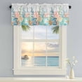 thumbnail image 4 of Valances for Windows Summer Ocean Life on Farm Wood Rod Pocket Short Curtain for Bathroom Living Room Bedroom Marine Shell Starfish Coral 1 Panel 54x18in, 4 of 9