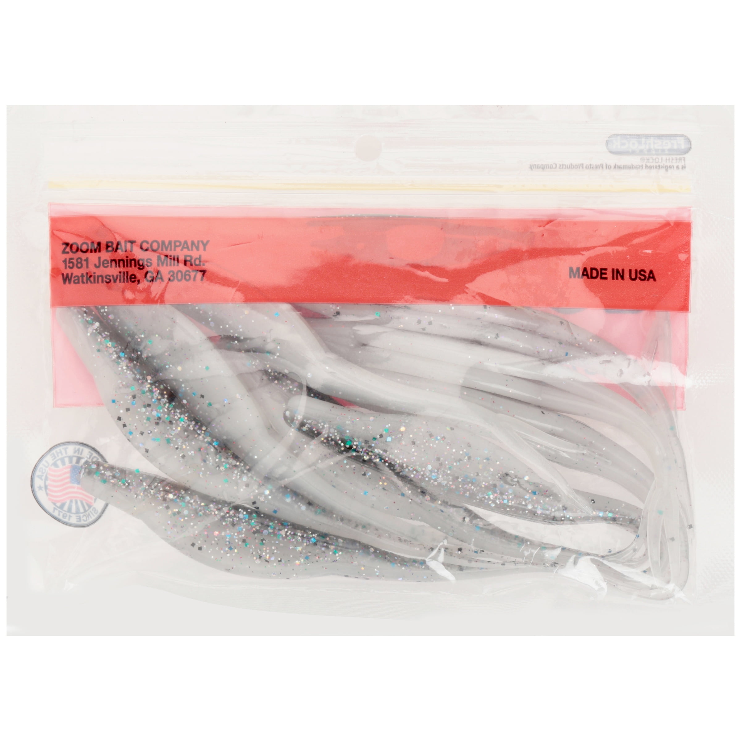 Zoom Super Fluke Freshwater Fishing Soft Bait, Bait Fish, 5 1/4, 10-pack