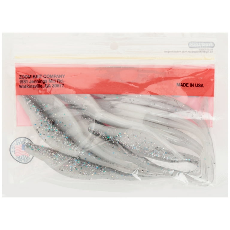 Zoom Super Fluke Freshwater Fishing Soft Bait, Bait Fish, 5 1/4, 10-pack