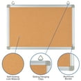 thumbnail image 4 of Flash Furniture HERCULES Series 17.75"W x 11.75"H Personal Sized Natural Cork Board with Aluminum Frame, 4 of 10
