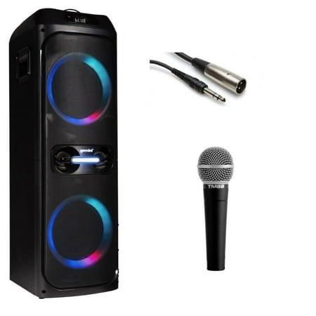Gemini Sound GHK-2800-4800W Party Speaker Bundle with Polsen M-85 Professional Dynamic Handheld Microphone (Dark Gray) XLR to TRS Cable - image 8