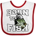 thumbnail image 3 of Inktastic Born to Fish Boys or Girls Baby Bib, 3 of 4