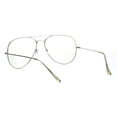 thumbnail image 4 of Trendy Oversized Officer Style Tear Drop Shape Metal Clear Lens Eyeglasses Shiny Silver, 4 of 4