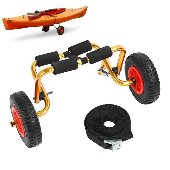 Kayak Dolly Trailer, Strong Load Capacity Adjustable Canoe Carrier Dolly for Small Boats