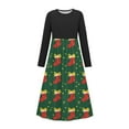 thumbnail image 2 of Little Toddler Girl Red Christmas Dress Cotton Long Sleeve Party Outfit Green A 11-12 Years, 2 of 6