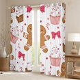 thumbnail image 2 of Manfei Cute Bow Tie Curtains Pack of 2 (42x84 Each),Brown Gingerbread Man Curtains Blackout,Sweet Cake Dessert Bedroom Curtains For Teens,Super Cozy Room Decor, 2 of 6