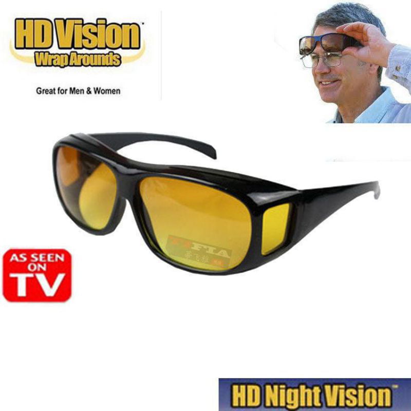 HD NIGHT VISION Glasses YELLOW CLEAR Lens Driving Motorcycle Cycling Shooting 