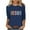 Funny Christmas Shirts-B08 Navy, variant on Mifsaly Christmas Shirts for Women Plus Size 3/4 Sleeve Xmas T-Shirts Crewneck Loose Tunic Thanksgiving Pullover Tops 2025 Holiday Festival Party Blouse Support for Watching Movies