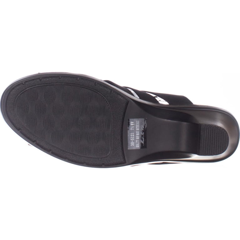 Easy Street Women's Nori Flat Sandal – Comfortable Slide With Laser-Cut Details (Black, Wide Width Available)
