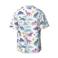 thumbnail image 2 of Xecao offers the Dinosaur for Men's Casual Short-sleeved Shirt, a button-up collared shirt with a pocket, perfect for beach vacations and yacht travel in the Medium size., 2 of 7