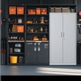 thumbnail image 6 of 71"H Metal Garage Storage Cabinet, Black Tool Steel Locking Cabinet with Doors and 4 Shelves, Tall Cabinets for Garage Storage Systems Lockable File Cabinet for Home Office, Classroom/Pantry, 6 of 9